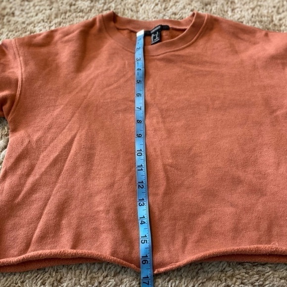 Forever 21 Long Sleeved Cropped Orange Pullover Sweater (Small) - Picture 4 of 10